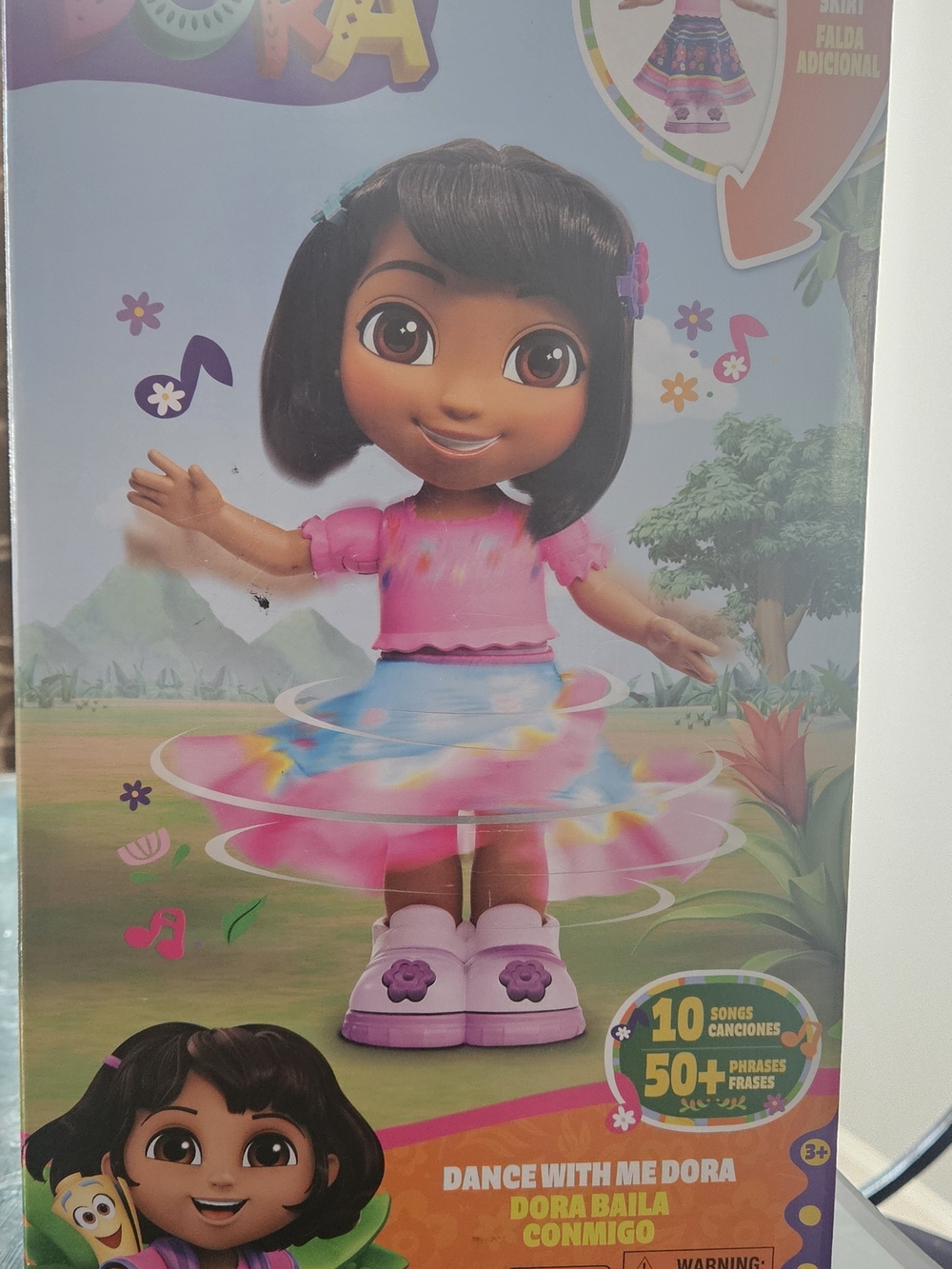 Nickelodeon Dora Dancing Doll in Pink Top and Blue-Pink Skirt